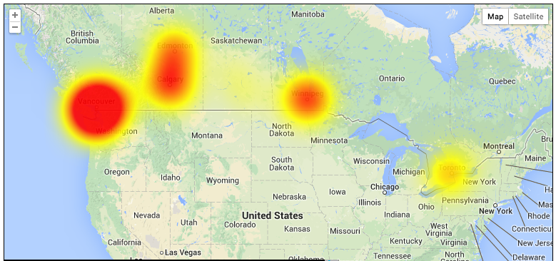 Shaw Outages, August 12, 2014
